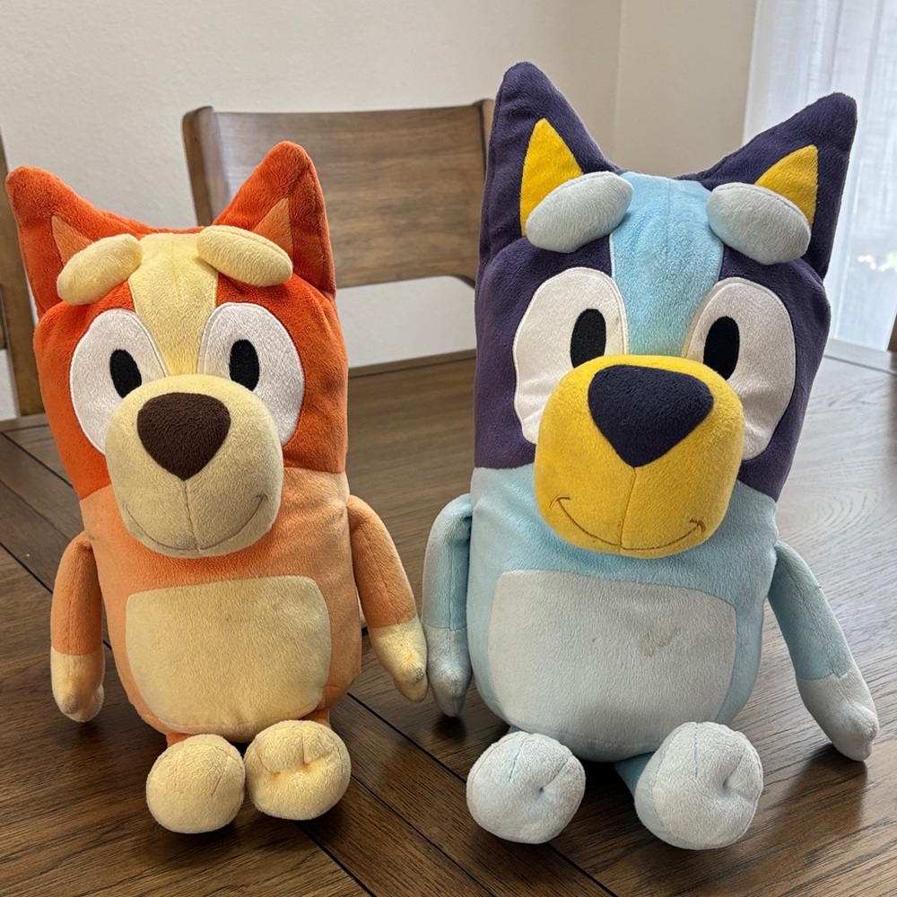 Bingo and Bluey stuffed animals